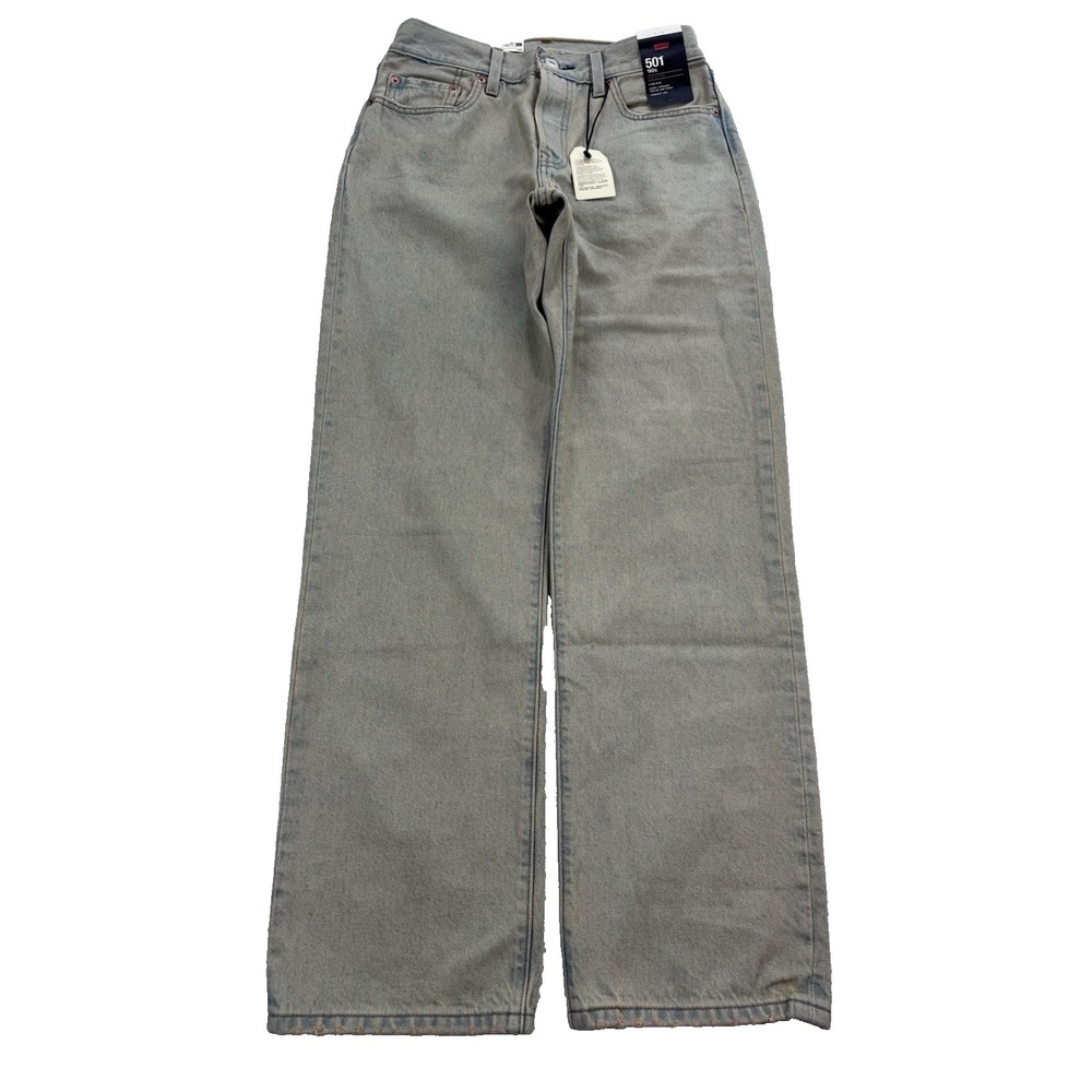 Levis 501 90's Jeans Women 26x30 Blue Straight Leg Stretch Distress Denim NWT